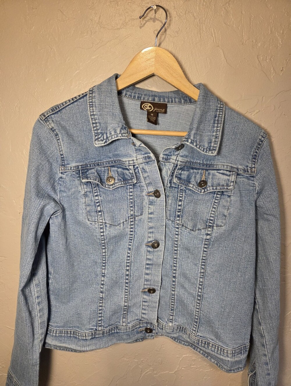 RF Jeans By Rafaella Light Blue Denim Jean Jacket Size 14